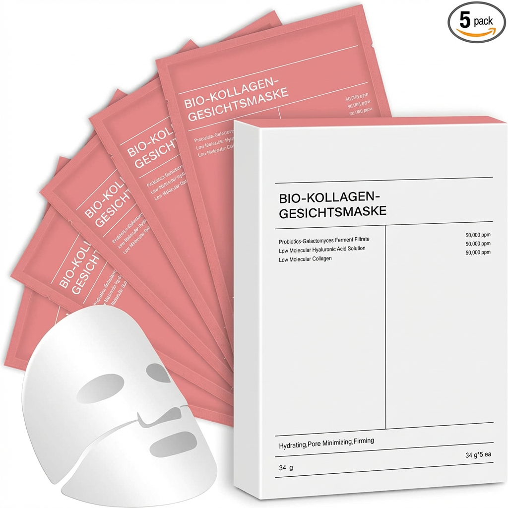 Biocollagen Real Deep Maske, Hydrogelmaske, Porenverfeinerung, Elastizitätsverbesserung, Koreanische Hautpflege | 34 g x 4 Stück