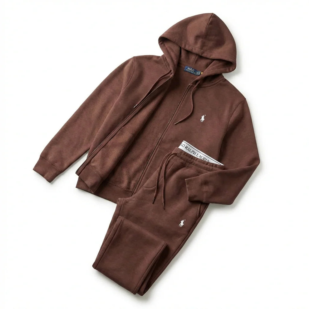 Premium Herren Freizeitanzug mit elegantem Kragen & Half-Zip – Mailand Stil